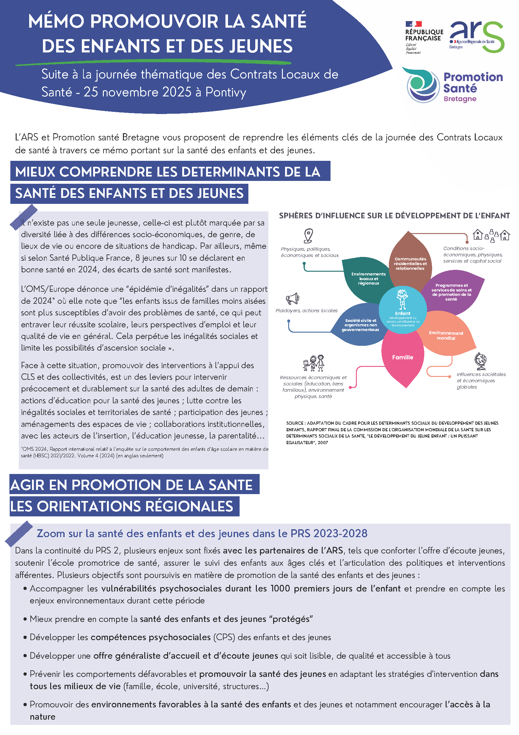 Mémo CLS | Promouvoir la santé des enfants et des jeunes