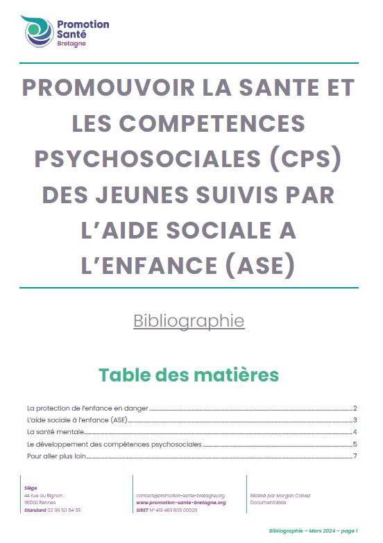 Promouvoir la santé et les compétences psychosociales (CPS) des jeunes suivis par l&rsquo;aide sociale à l&rsquo;enfance (ASE)