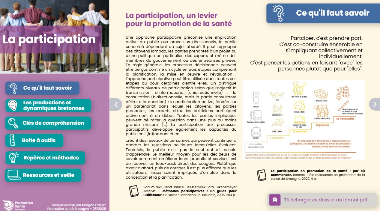 La participation, un levier pour la promotion de la santé